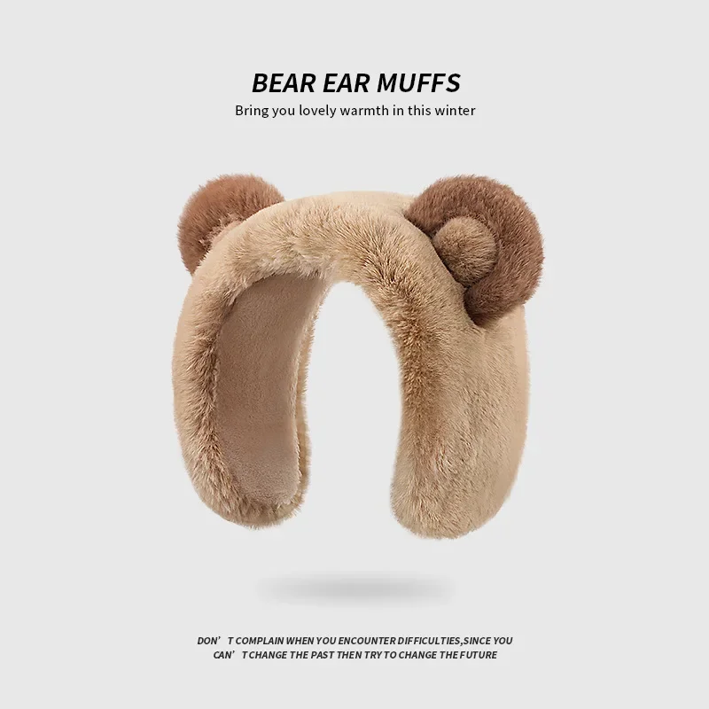 Women's Earmuffs Cartoon Little Bear Warm Earmuffs Winter New Cute Student Warm Ear Protector Cold Ear Cover Ear Cover