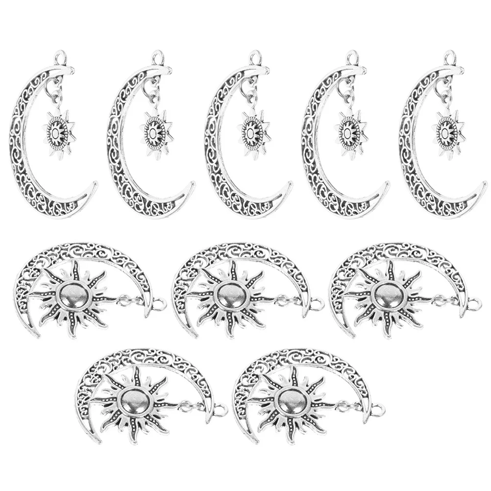 

10Pcs Vintage Alloy Moon Sun Charms Durable Jewelry Pendants Necklace Bracelet DIY Accessories Unique Crafting Charms