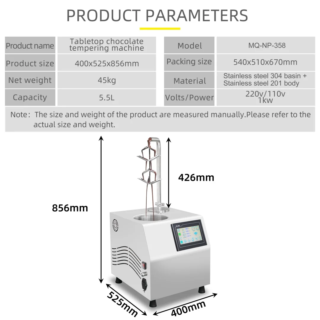 Chocolate Tempering Machine Dispenser Machine 7l 1000W Chocolate Tempering Melting Machine Chocolate