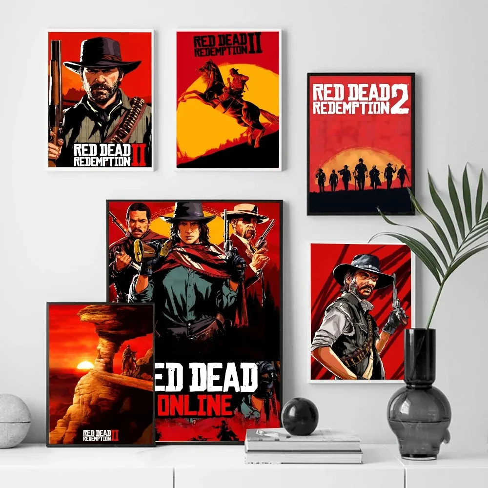 Game R-Red Dead Online Poster Paper Print Home Living Room Bedroom Entrance Bar Cafe Art Painting Decoration