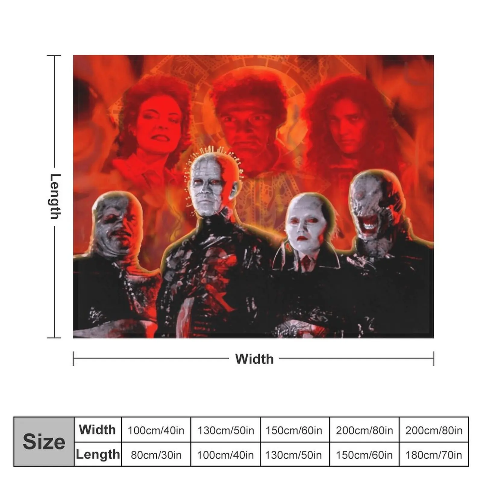 Hellraiser Cenobites Throw Blanket Custom valentine gift ideas funny gift Blankets