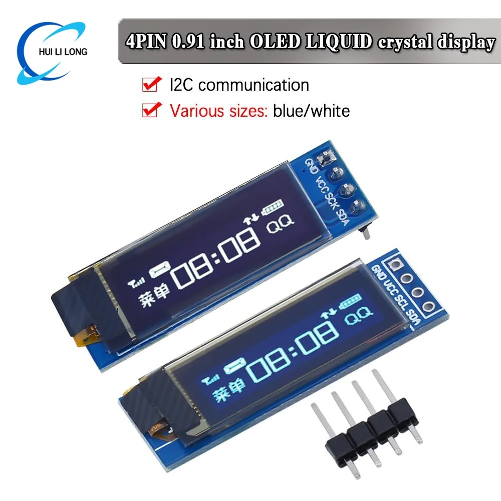 WAVGAT 0.91 inch OLED module 0.91" Blue White OLED 128X32 OLED LCD LED Display Module 0.91" IIC Communicate