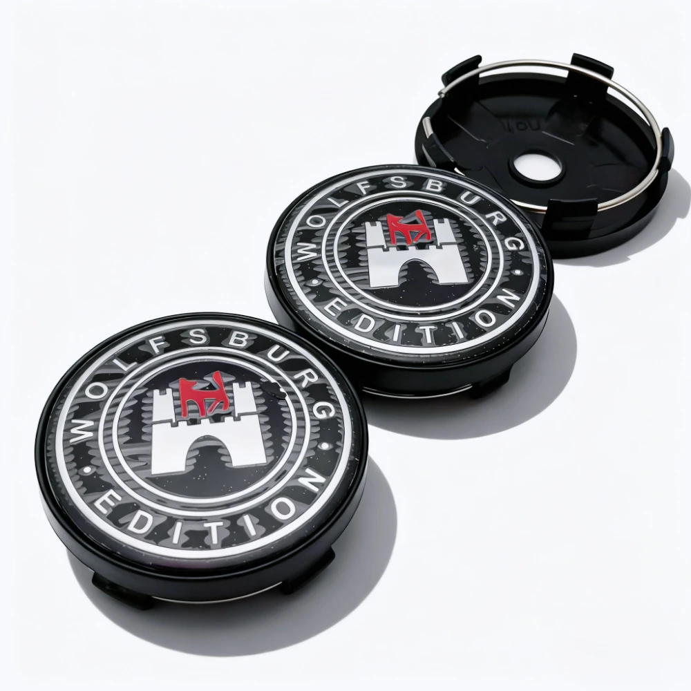 4 Uds Wolfsburg Logo emblema insignia tapas centrales de rueda de coche 60MM 56MM tapacubos llanta tapacubos cubierta antipolvo reemplazar accesorios de coche
