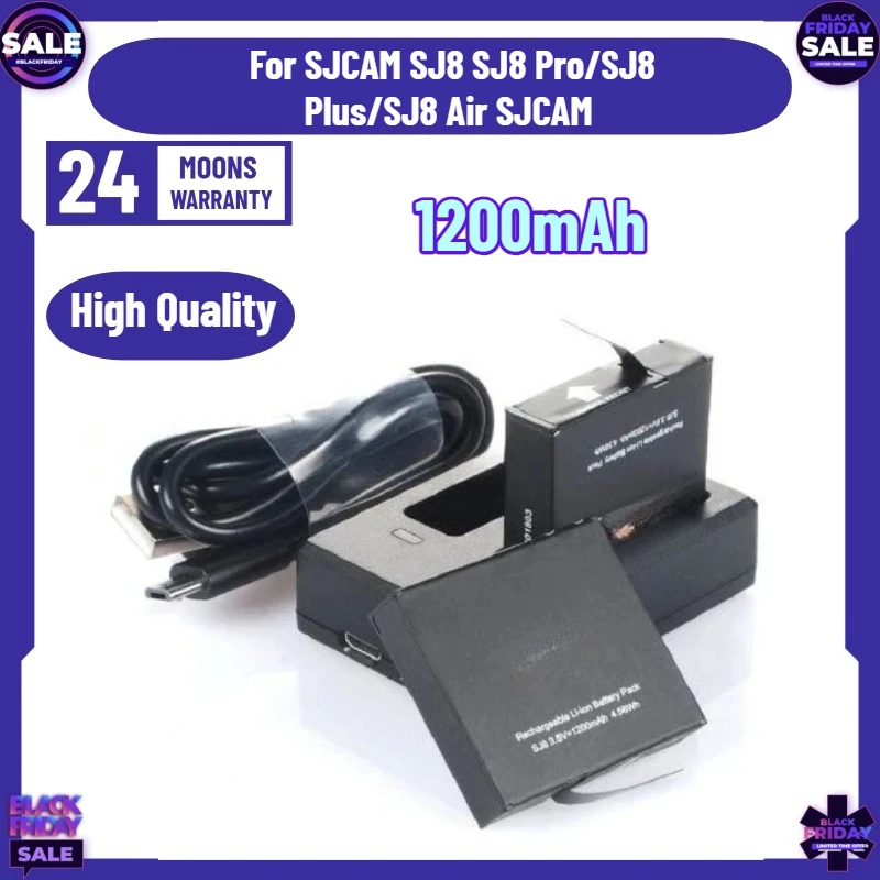 1200mAh Rechargeable Camera Battery for SJCAM SJ8 SJ8 Pro/SJ8 Plus/SJ8 Air SJCAM Action Camera Accessories