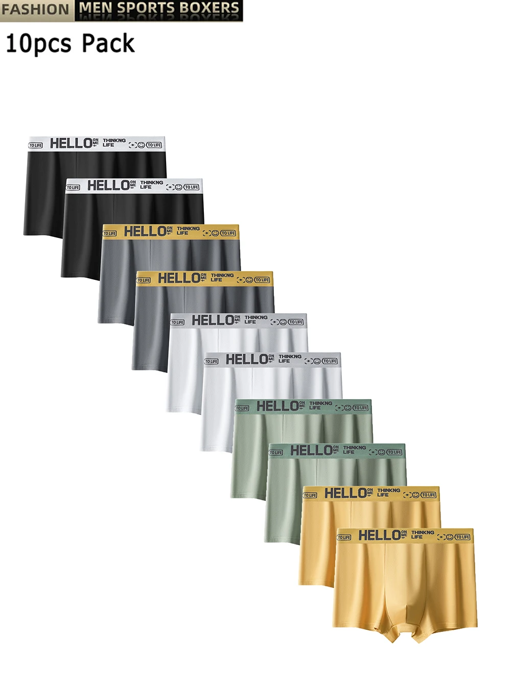 

10 шт./компл. мужское нижнее белье, эластичные мужские шорты-боксеры, дышащие мягкие мужские трусы, модные мужские трусы, большие размеры XS-XXL