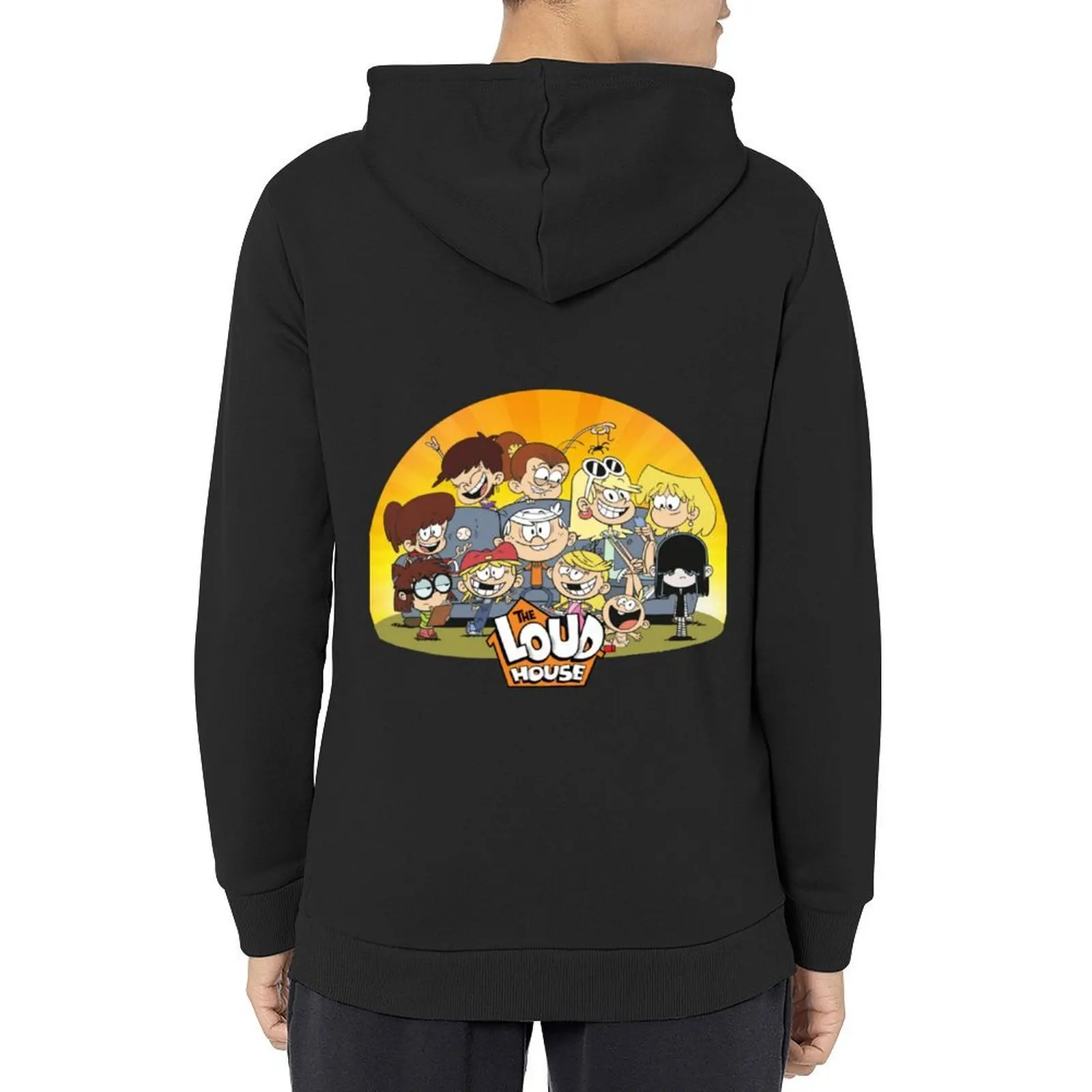بلوزة بقلنسوة من The Loud House ملابس على الطراز الكوري ملابس رجالية ملابس رجالية بقلنسوة أنيمي
