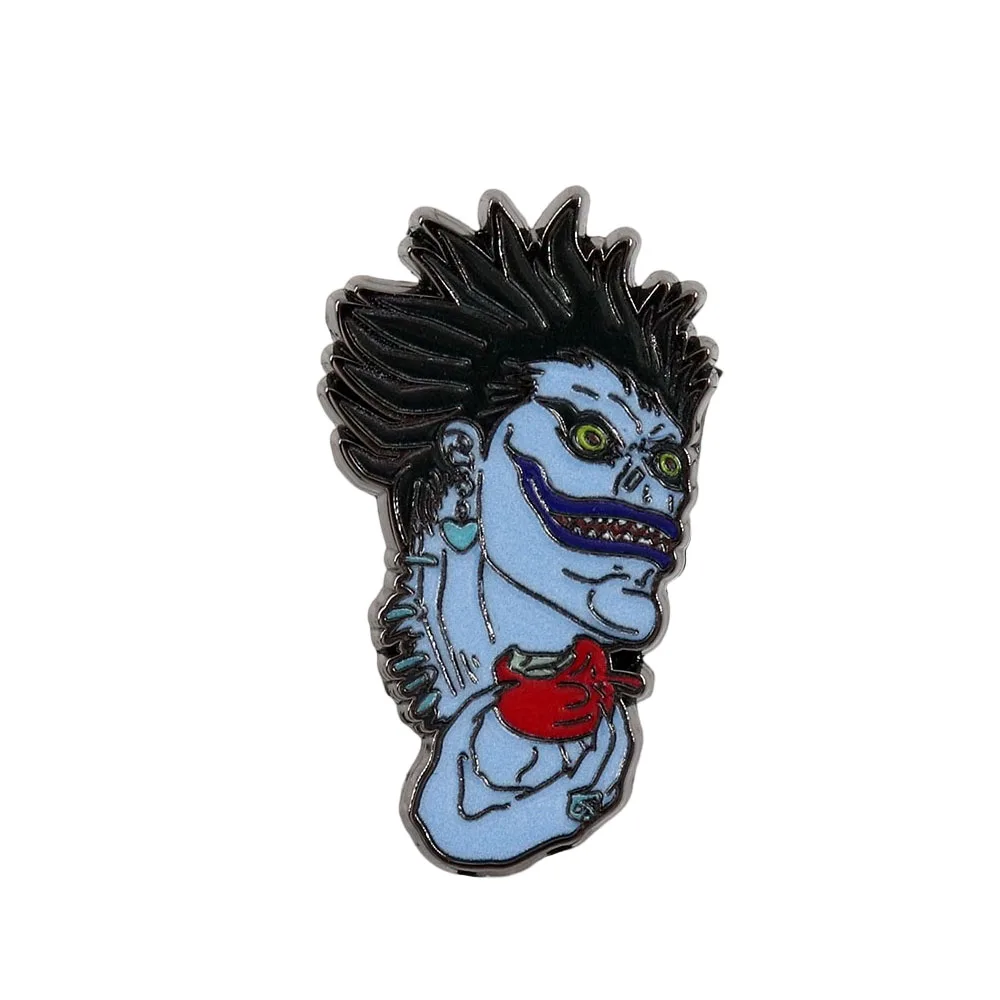 Shinigami Killer Ryuk comiendo insignia de manzana Anime japonés Death Note Pin de solapa decoración de joyería de estilo gótico