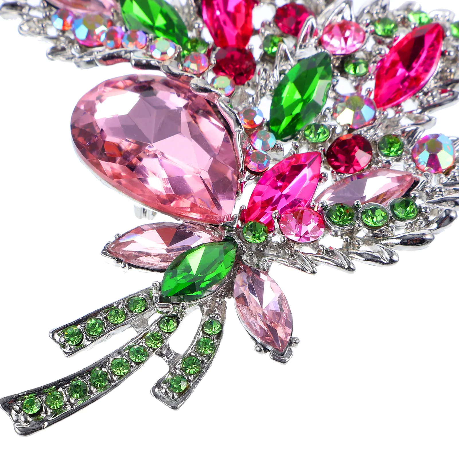 كريستال زهرة بروش المرأة حجر الراين التلبيب دبوس قبعة مجوهرات للملابس سترة حقيبة حفلة موسيقية التخرج هدية للذكرى السنوية #4