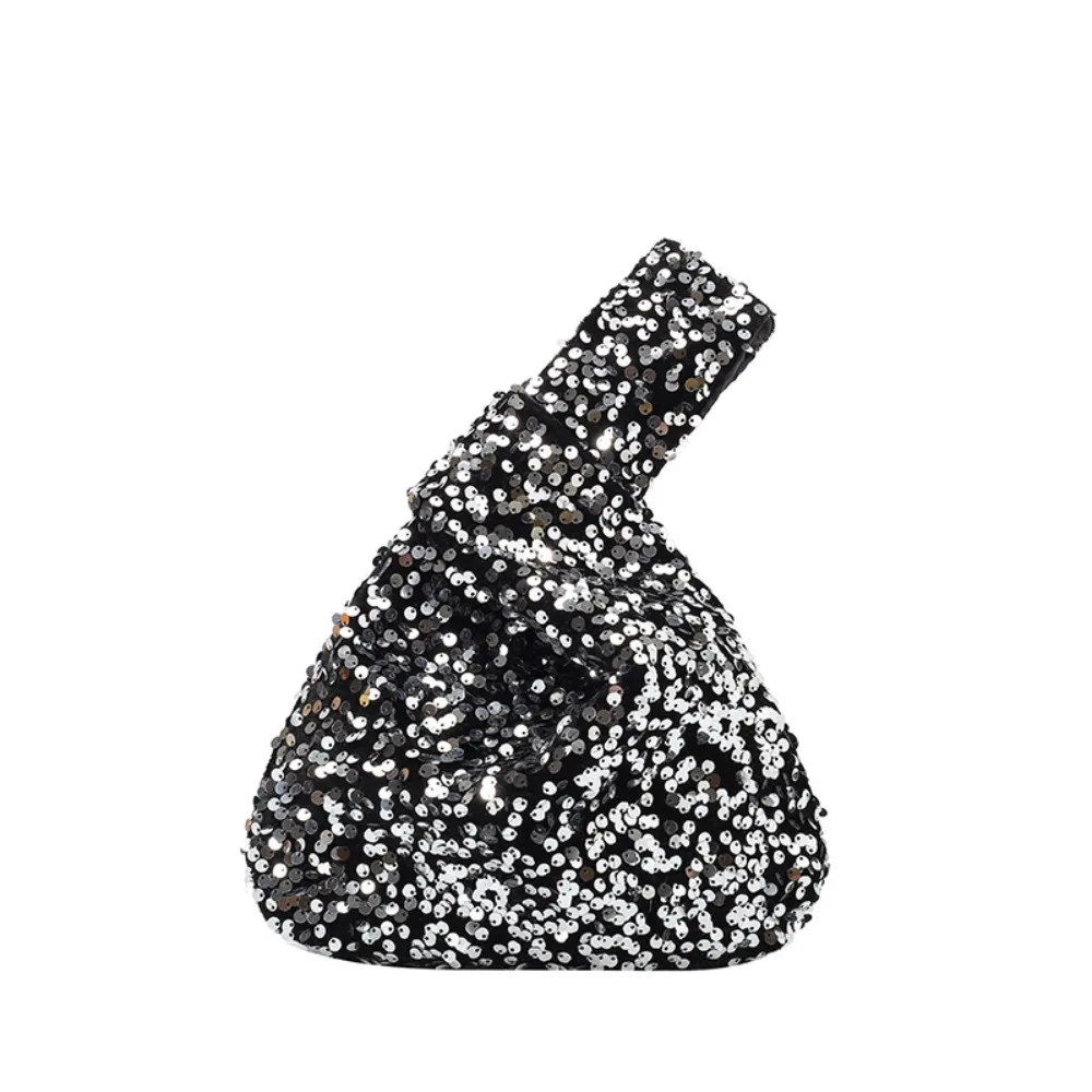 

Простая сумочка с узлом и блестками, милая вечерняя сумка с блестками, портативная сумка для хранения, дорожная сумка