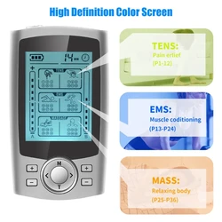 36Modes TENS Unit Electric EMS Muscle Stimulator Professional Acupuncture Digital Electronic Pulse Meridians Physiotherapy Relax