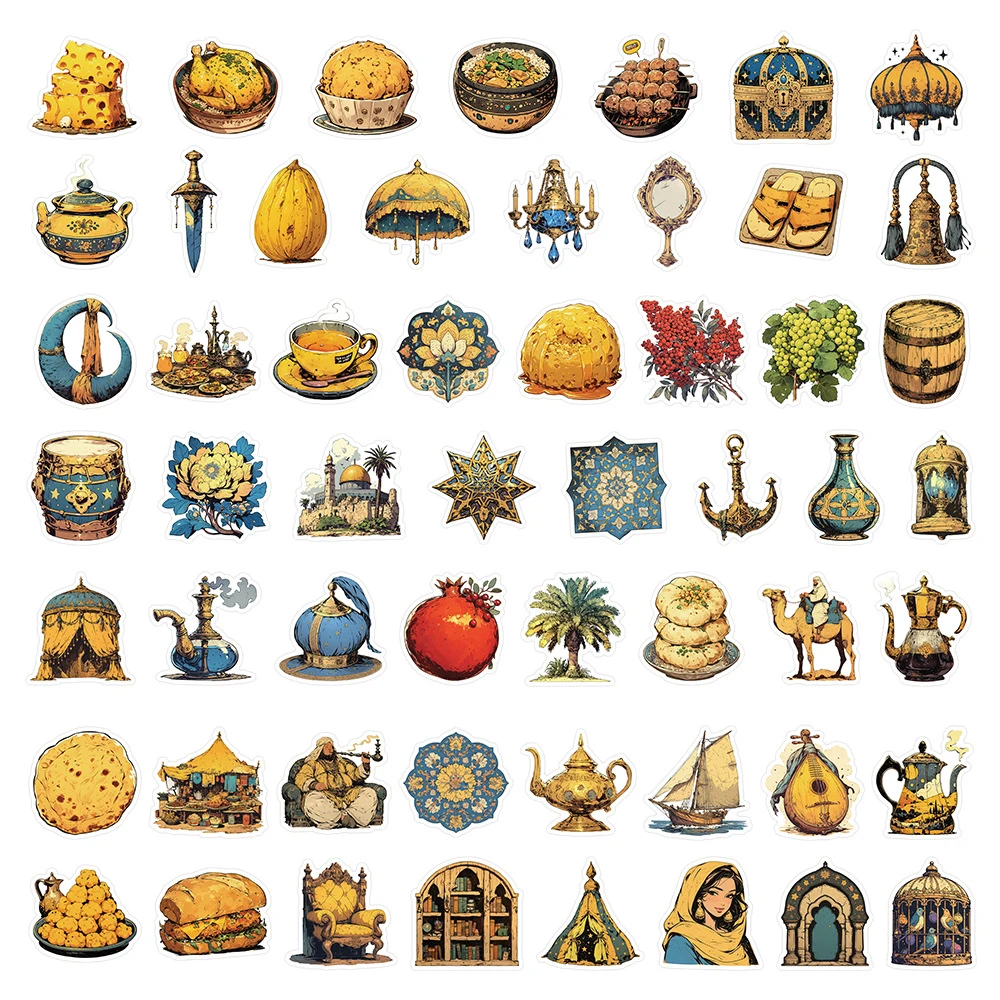 10/30/50pcs Middle Eastern Culture Cartoon Stickers Vintage Art Graffiti Decals DIY Scrapbook Phone Suitcase Sticker Decoration