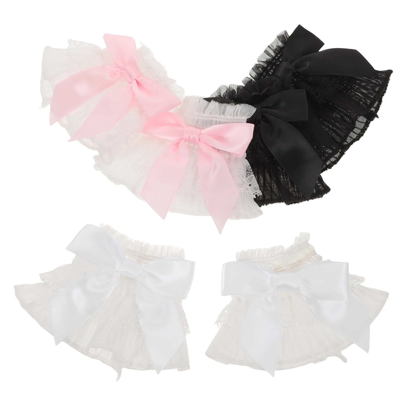 

3pcs Nail Art Props 3 Pairs Detachable Lace Hand Sleeves Ruffled Wrist Cuffs For Women Fake Arm Sleeve Accessories -