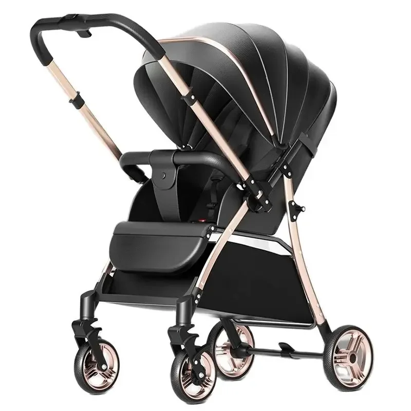 Baby Two-Way Ultra-Light Stroller Can Sit and Lie Down One-Button Folding High Landscape Umbrella Car Children's Dining Chair