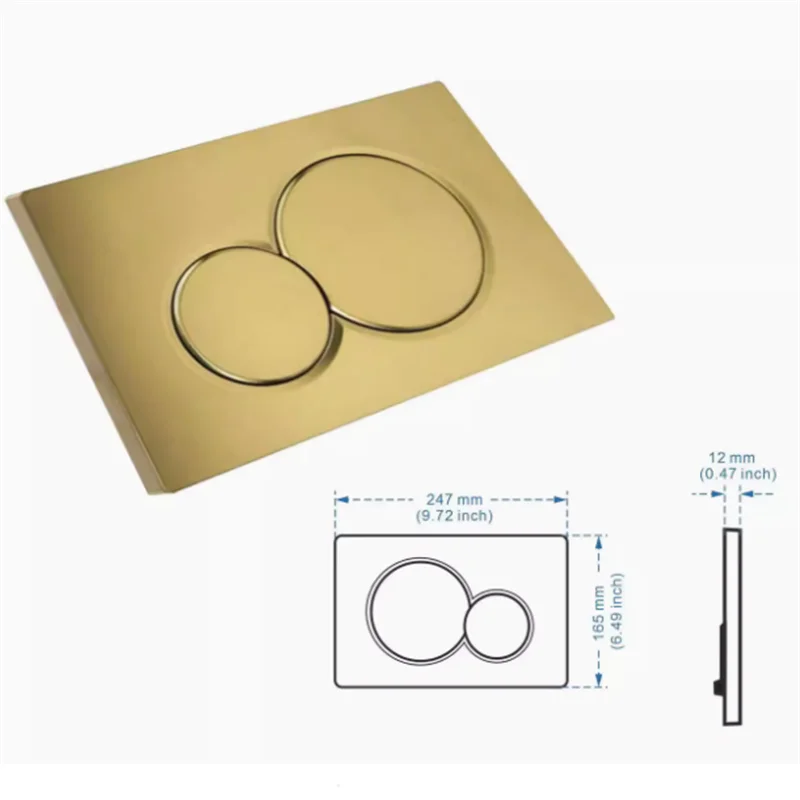 Dual Flush WC Plate Compatible with Geberit Sigma 01 Panel, Black，Gold, silver, Flushing Lever Kit & Frame, Cistern Toilet Parts