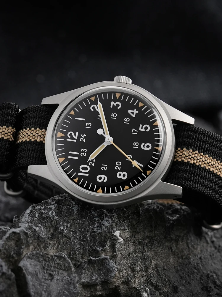 Militado ML07 36mm 쿼츠 시계 VH31 무브먼트 시계, 돔 버블 K1 크리스탈 AR 코팅, 빛나는 100m 방수 시계