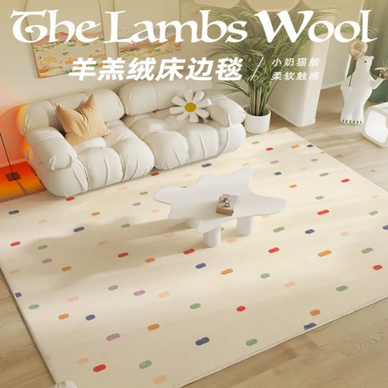 

Nordic Style Living Room Decoration Plush Carpet Large Area Cream Rug Fluffy Soft Baby Crawling Mat Home Children's Bedroom Rugs