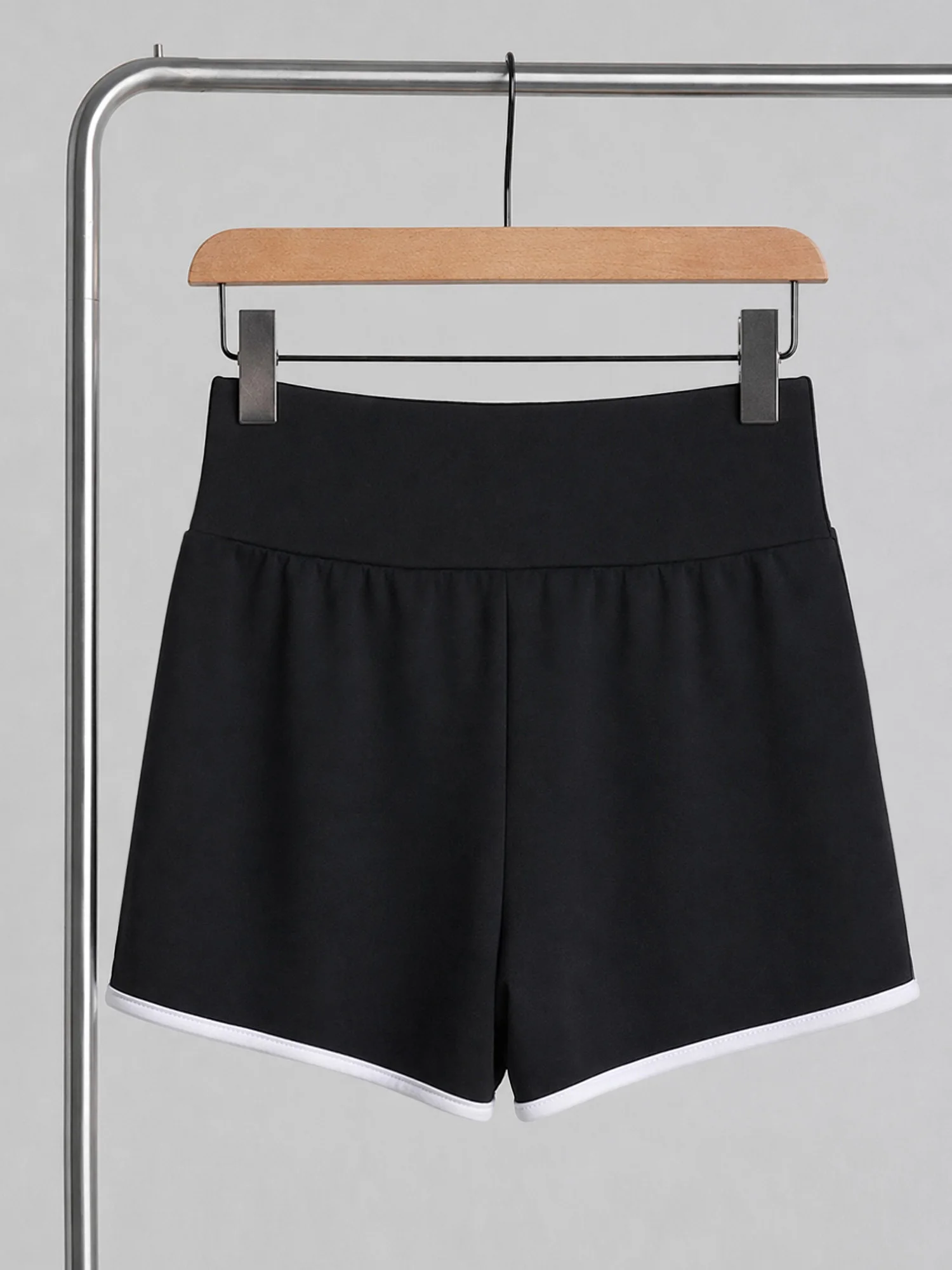 Daily Stroll Soft High Waist Shorts Women White Edge Breathable Casual Skinny Leggings