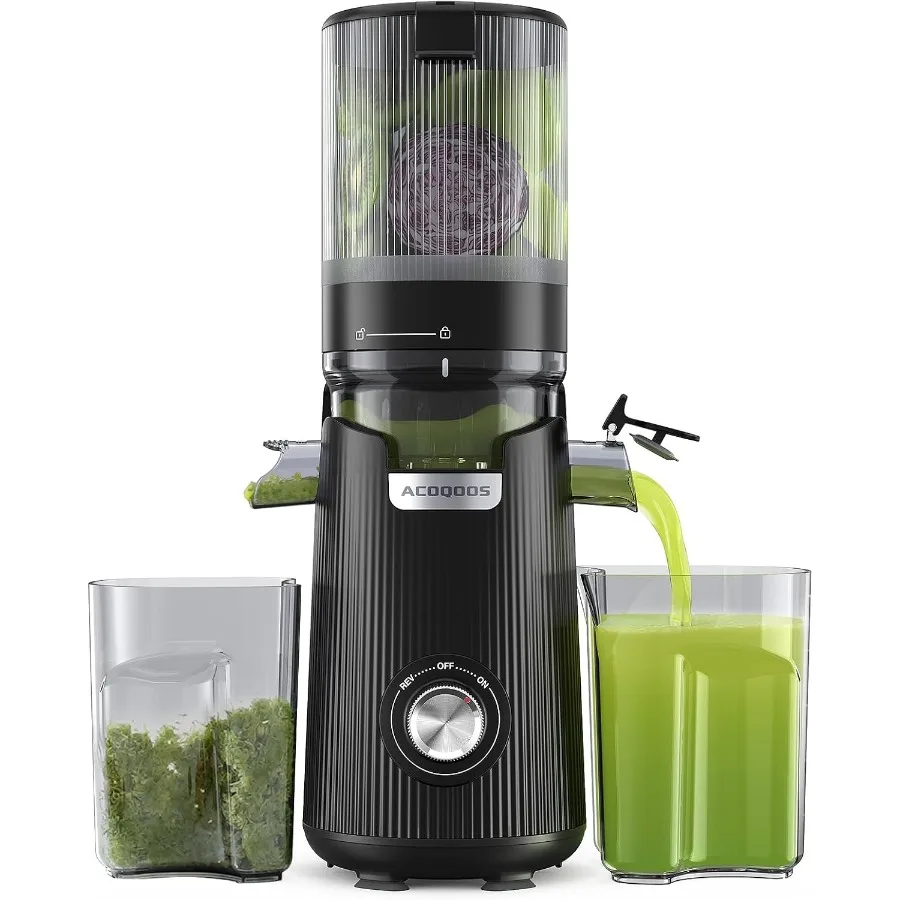 Juicer Machines 5.3 Wide Chute for Whole Fruit and Vegetable 1.8L AutoFeed TimeSaver Slow Masticating High Yield Easy to Clean