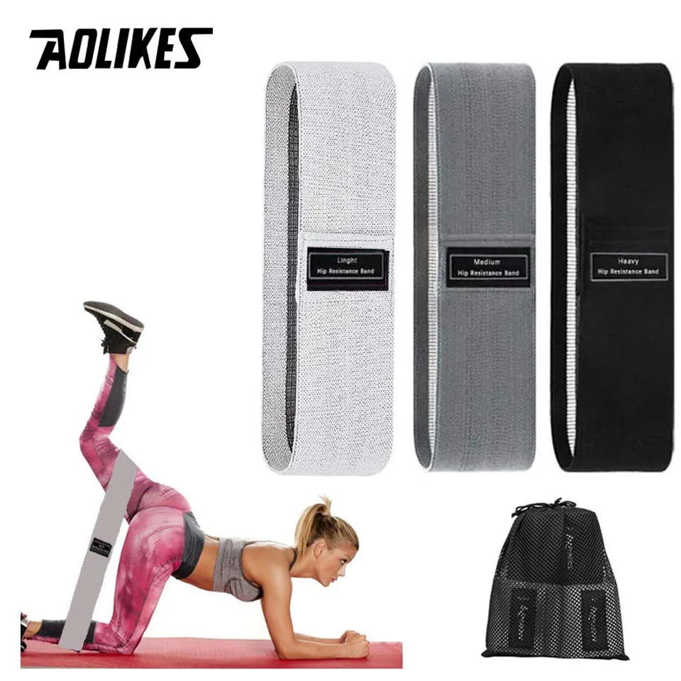 AOLIKES Fitness Hip Loop Resistance Bands Anti-slip Squats Expander Strength Rubber Bands Yoga Gym Training Braided Elastic Band