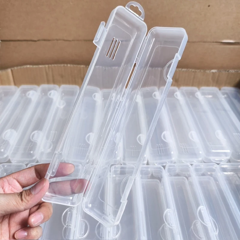 Portable Makeup Brush Organizer Eyebrow Pencil Chopsticks Multi-purpose Transparent with Cover Container Storage Box Accessories