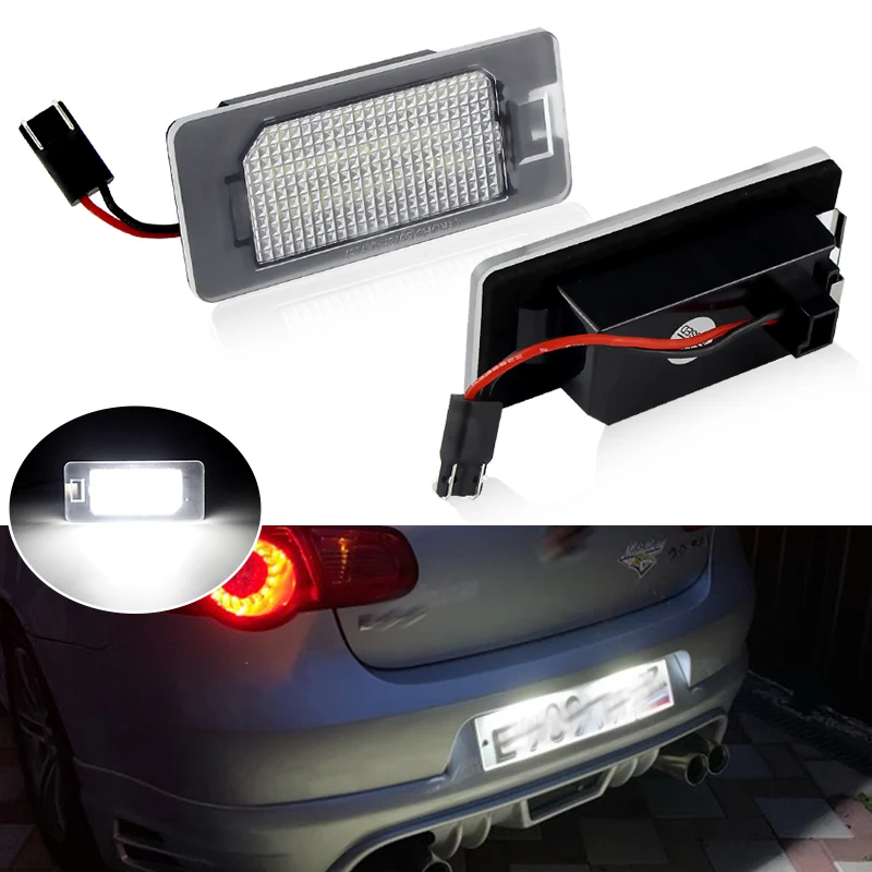 

2PCS Car LED License Plate Lights for Fiat 500X 2014 2015 2016 2017 2018 2019 - Auto Number Lamps White 6000K Error Free Canbus