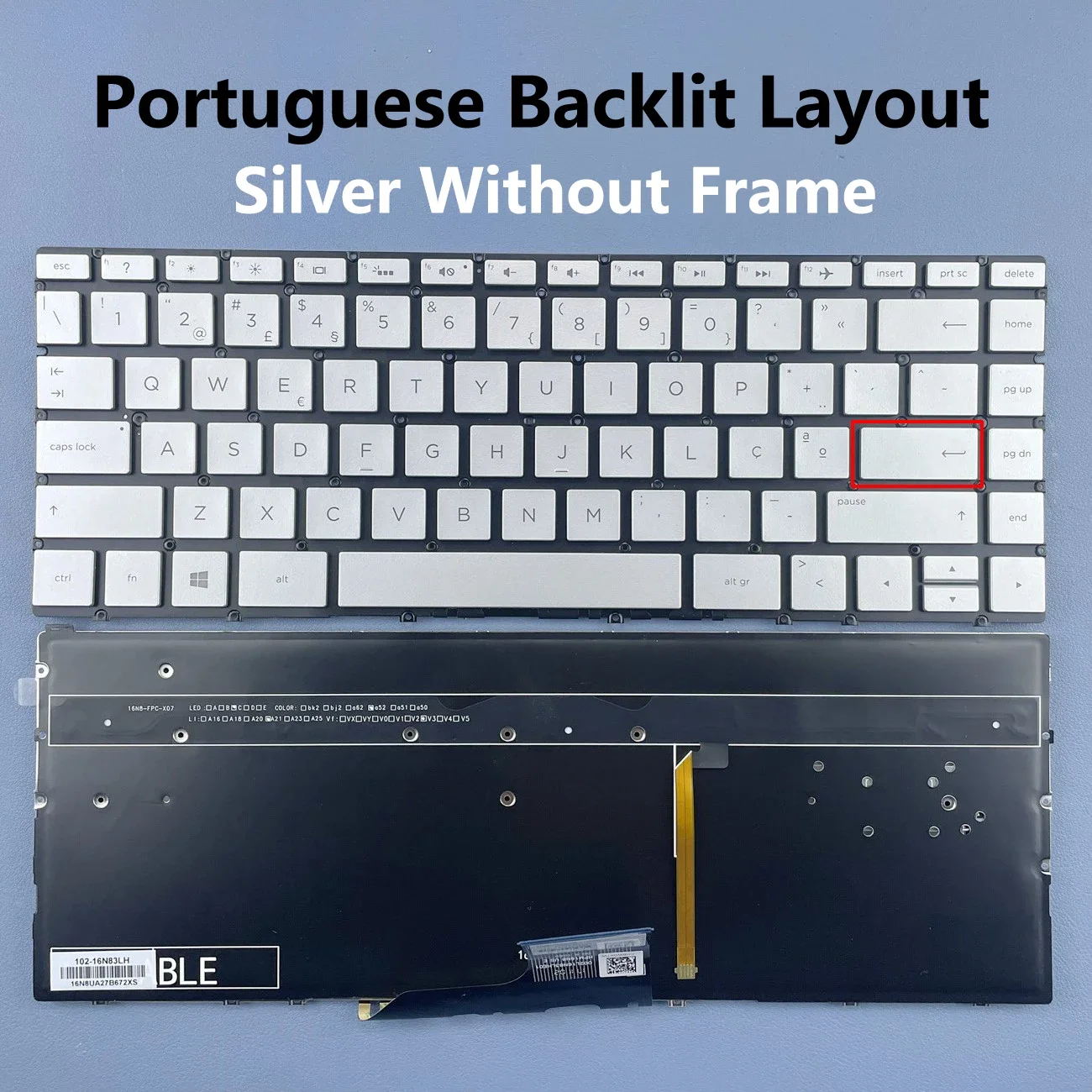 Portuguese Backlit laptop keyboard for HP Spectre 13-AG 13-AD 13-AH 13-AE 13-BF 13-AF Series PO Layout