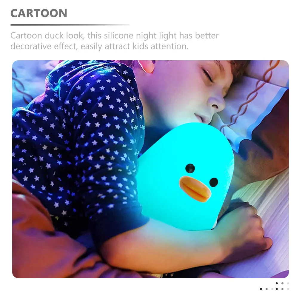 

Duck Night Animal Lamp Cartoon Silicone Remote Control Animal Light Baby Kids Bedroom Decor Gifts Light Up Duck Toys