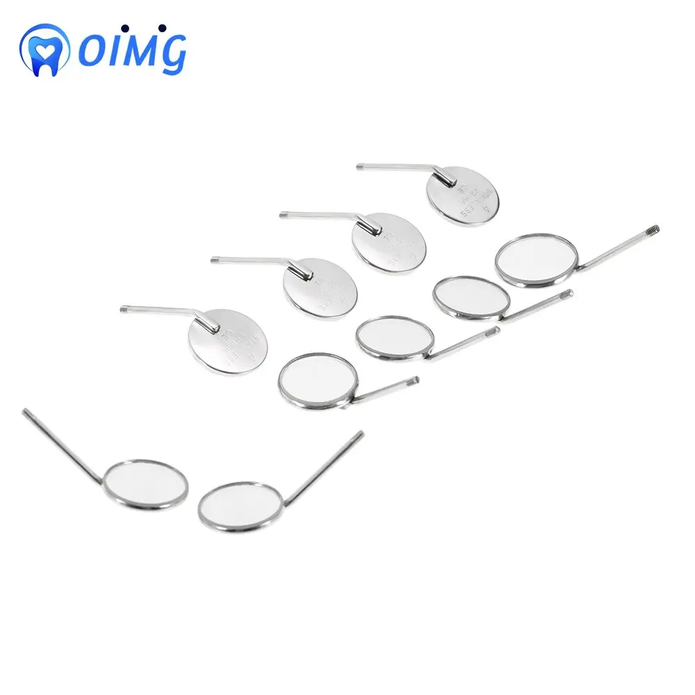 Dental Mouth Mirror Reflector Mirror Stainless Steel Material for Oral Examination Tooth Cleaning Oral Care 10Pcs/set