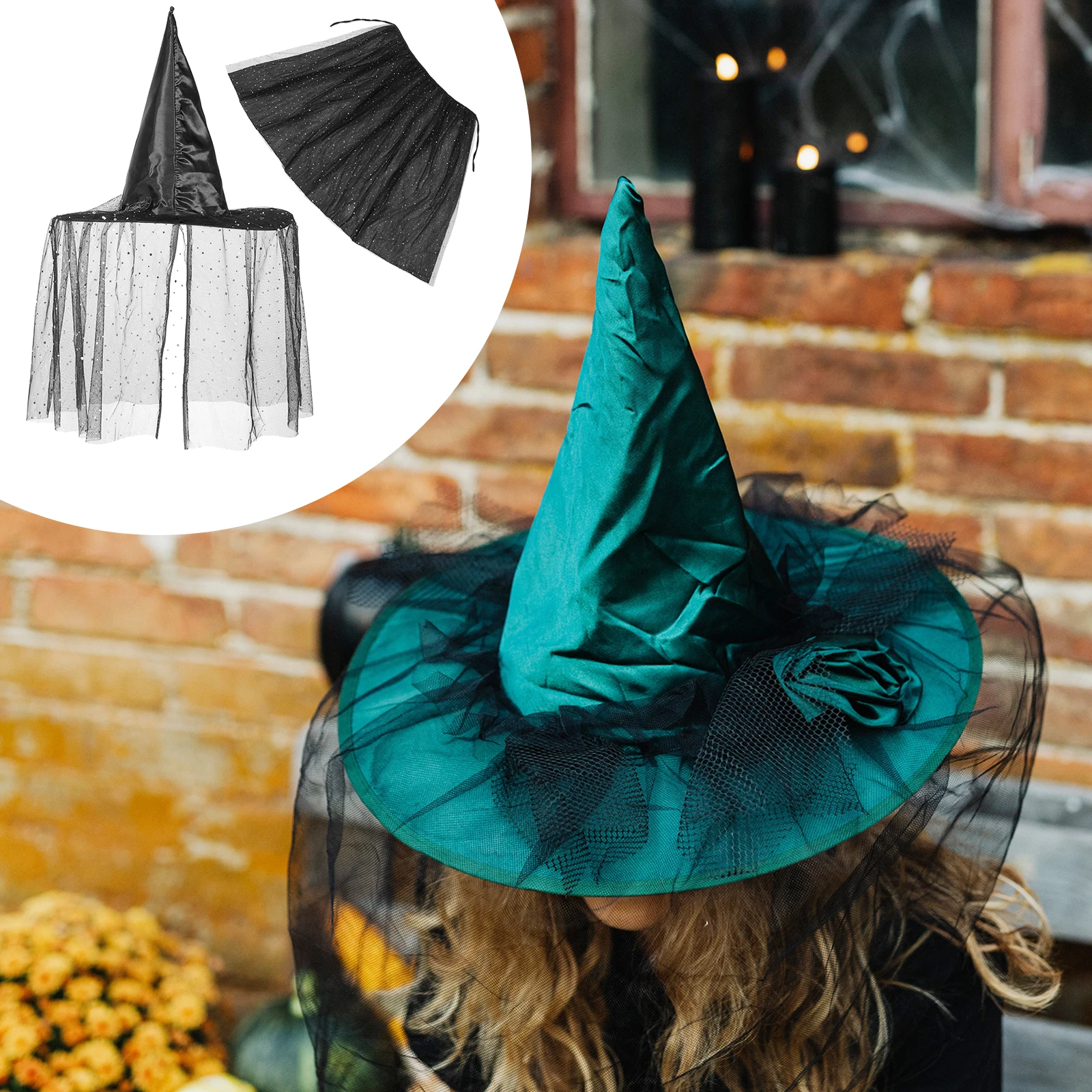 

Cape Hat Set Costume Star Design Halloween Carnival Cloak Masquerade Party Decor Bright Color Attention cosplay