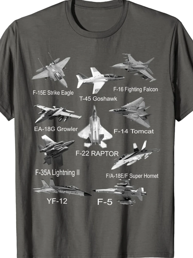 American Fighters Jets F22 Raptor F14 Tomcat Plane Men T-Shirt Short Sleeve Casual 100% Cotton T Shirt