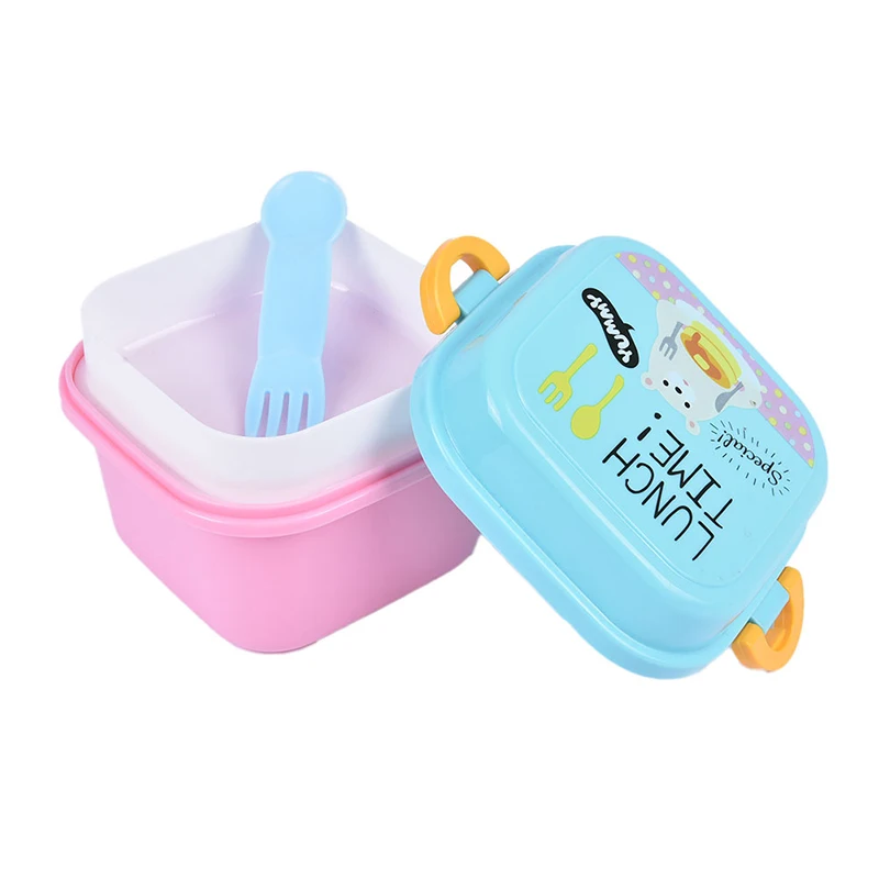 Cartoon Healthy Plastic Lunch Box Microwave Oven Lunch Bento Boxes Food Container Dinnerware Kid Childen Lunchbox