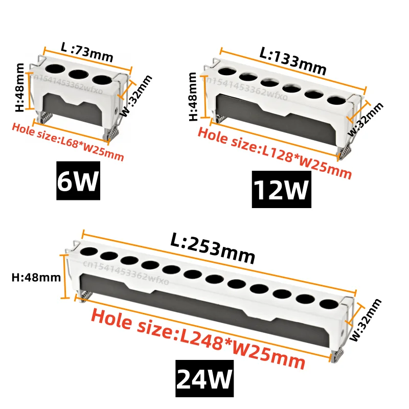 Dimmable mini LED downlight COB line light 110V-220V spot light6W12W24W grille light ceiling light living room interior lighting