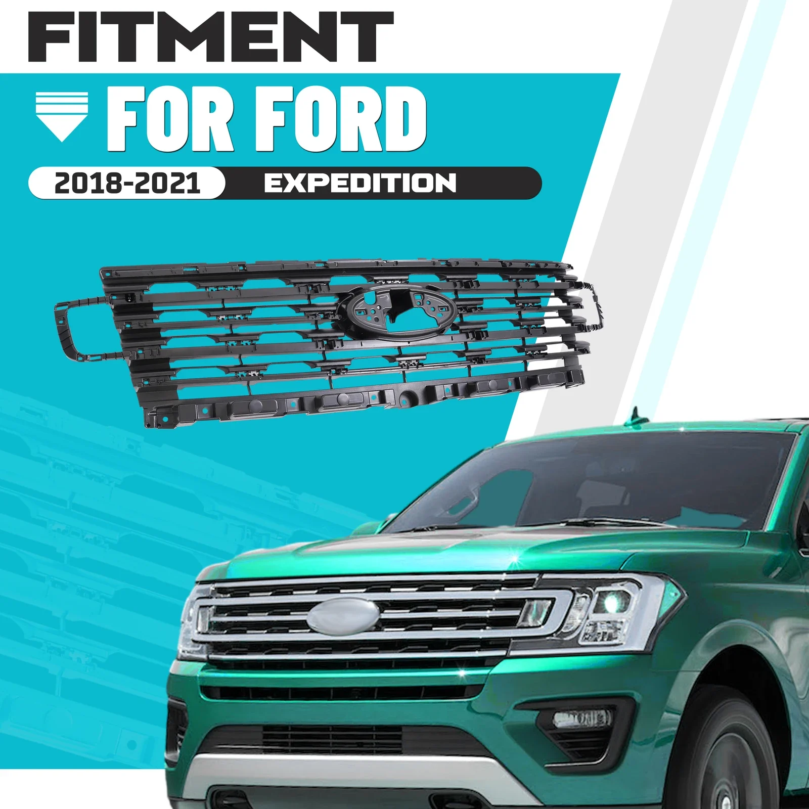 

Front Grille Base Mounting Panel For Ford Expedition 2018-2021 Black