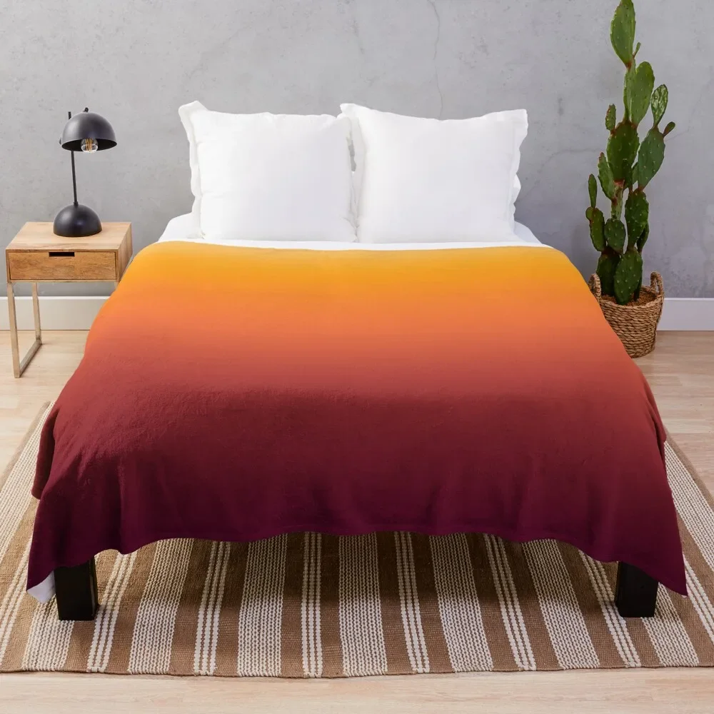 

Orange Red Gradient Boho Throw Blanket Bed linens Tourist Blankets