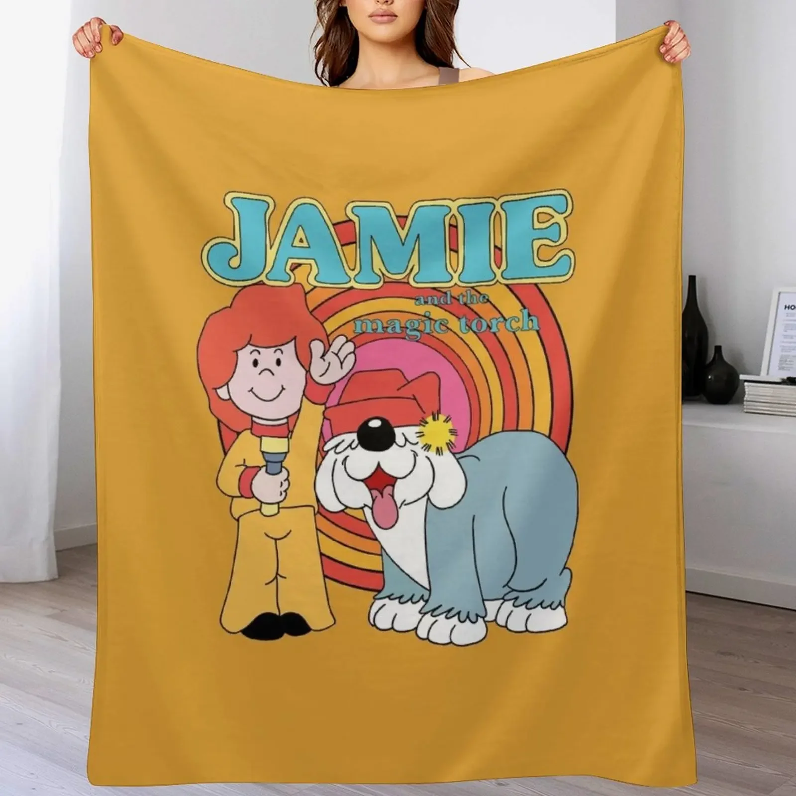 

Jamie and the Magic Torch (and Wordsworth) Throw Blanket blankets ands Decorative Beds Summer Beddings Blankets