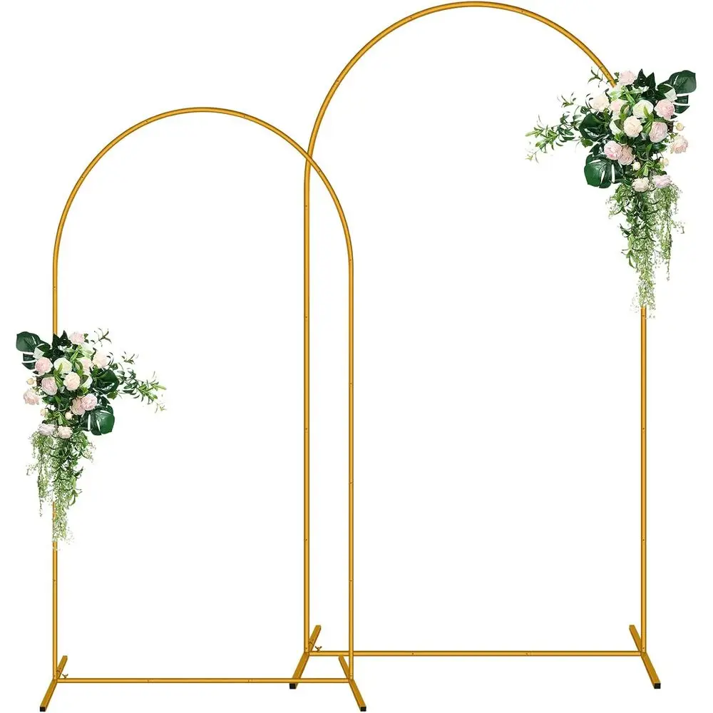 

2 Pack Arch Backdrop Stand (7.2T/6T), Metal Background Balloon Arch Stand, Baby Shower Backdrop Arch, Gold Arches or Party Decor