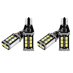 Canbus lâmpada LED para carro Backup luzes reversas, branco brilhante, 912, 921, T15, W16W, 4pcs