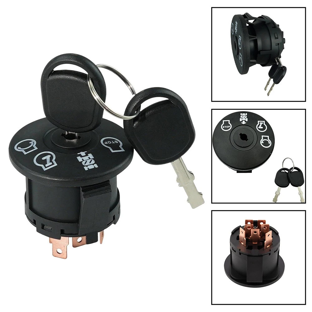 Tractor Lawn Mower Ignition Key Switch 4 Position with 2 Keys Compatible with 532193350 532163968 and 33457 Models