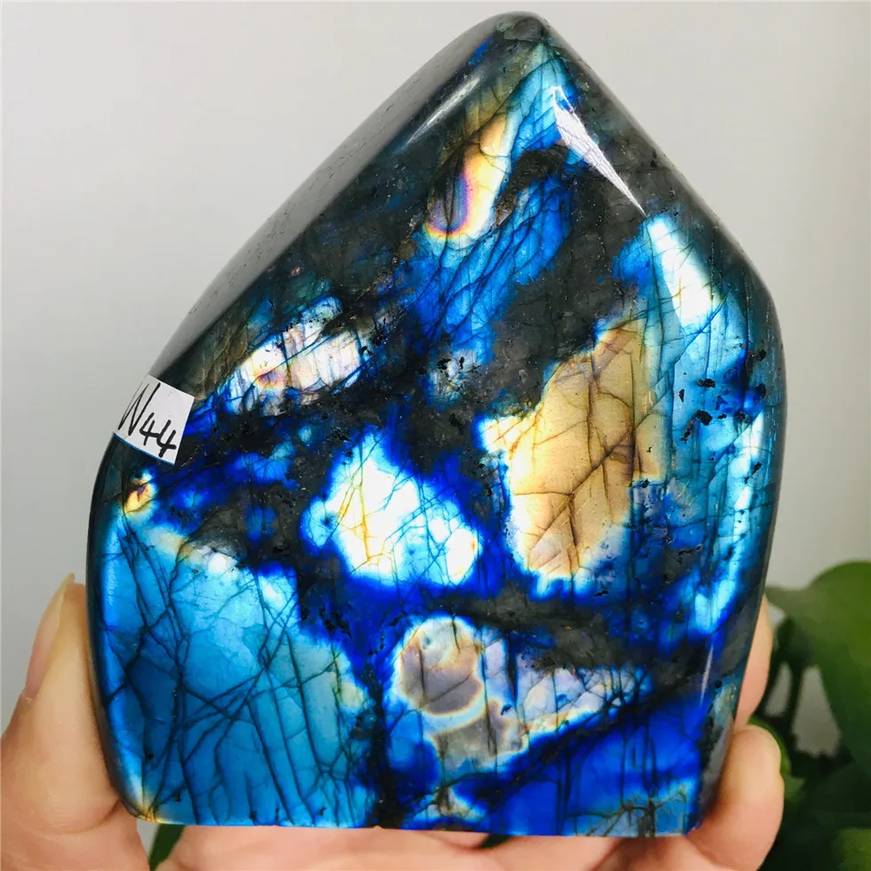 Natural Moonstone Labradorite Stone, Luminous Home Decor, Reiki Healing Madagascar Gemstone, 200-600g