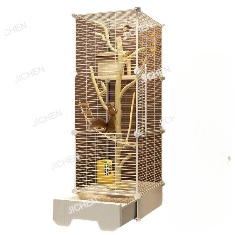 

JC клетка для белки, большая бытовая цветочная ветка, мышь, специальная роскошная трехэтажная вилла, шкаф для шиншиллы, клетка, гнездо для белки