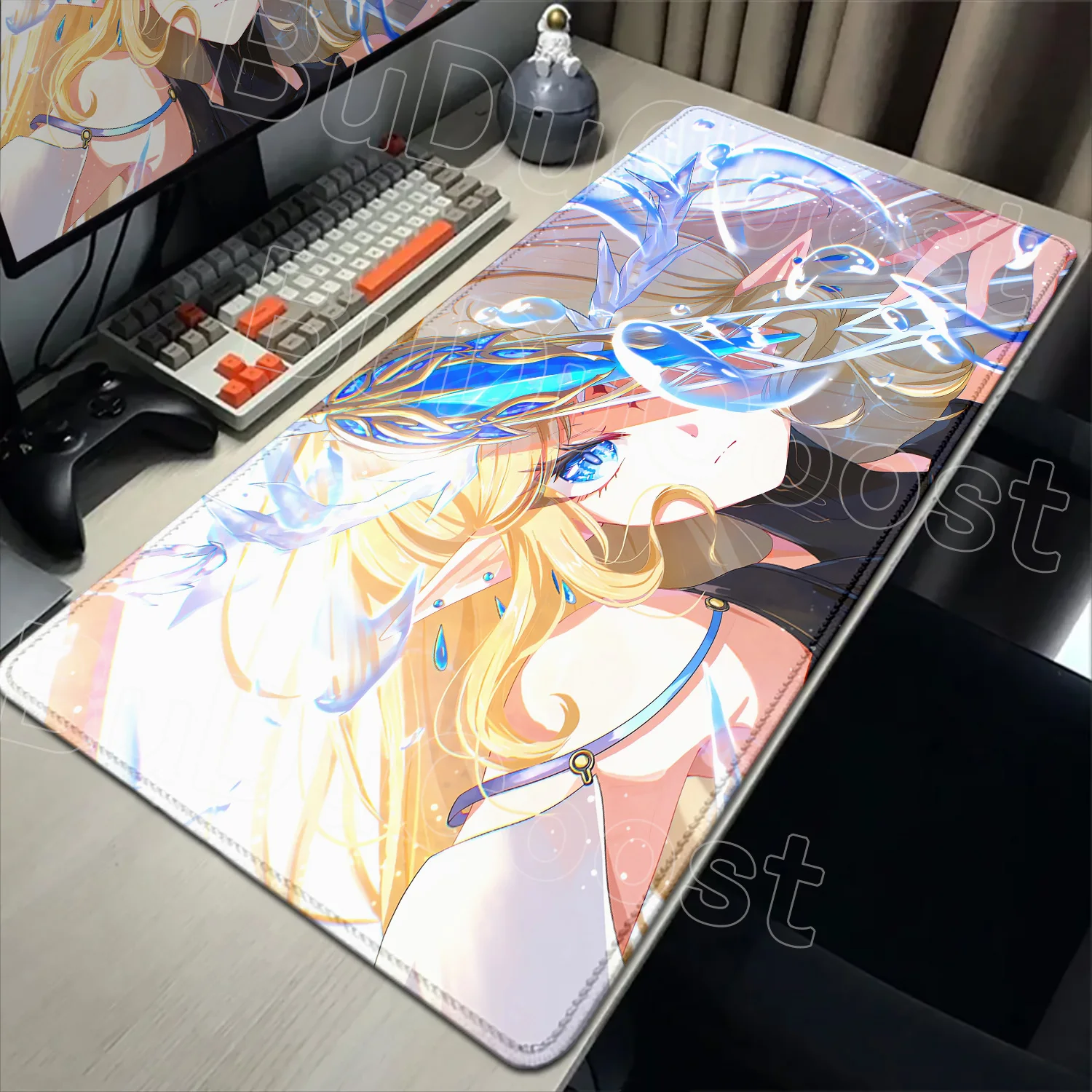 

New Kawaii Cute Cartethyia Wuthering Waves Game W Mouse Pad Non-Slip Rubber Base Waterproof Office PC Home Desk Mat Large Game