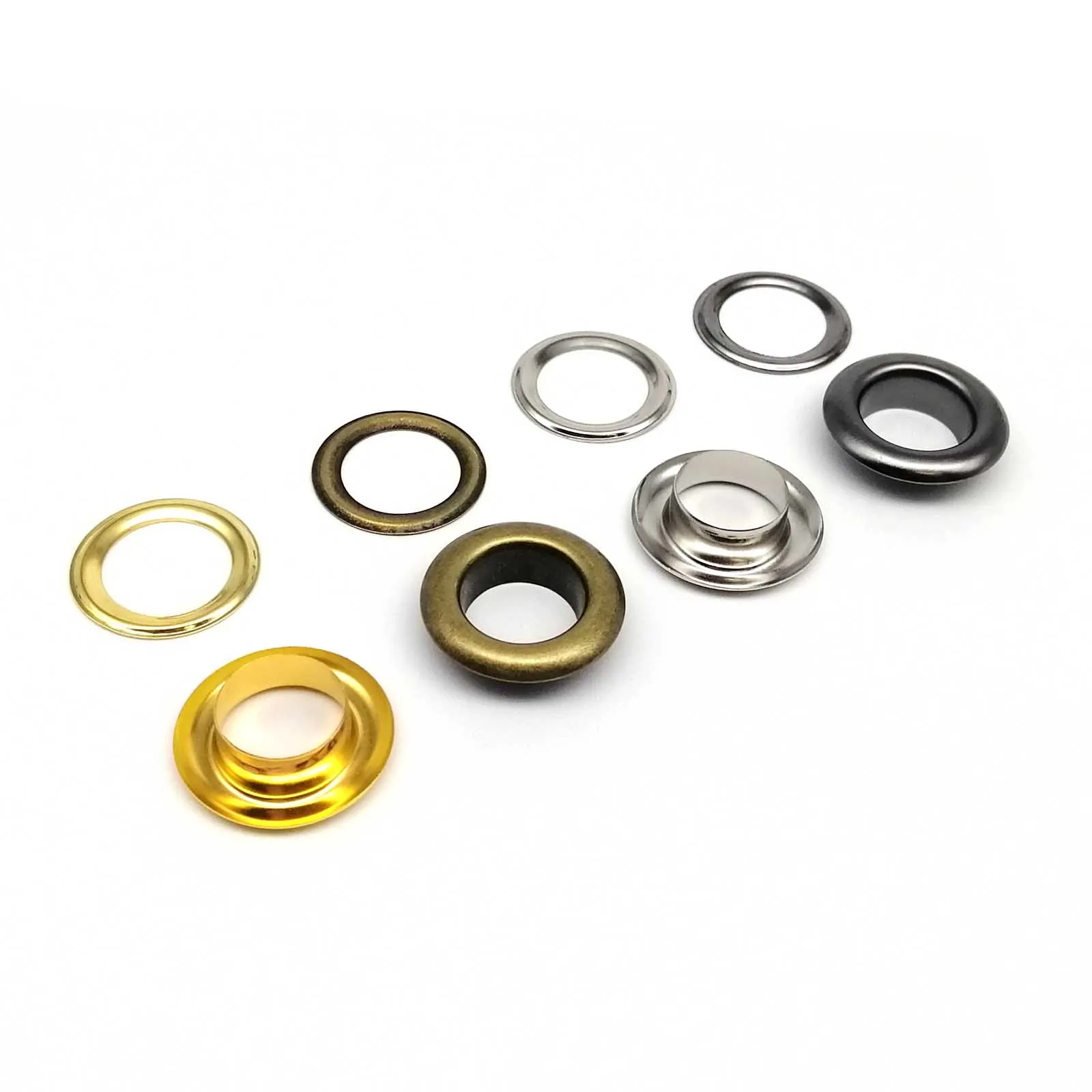50 Sets 2,5 mm bis 12 mm hochwertige Öse mit Unterlegscheibe, Ösenring, Luftlochniete für Ledertasche, Schuhe, Gürtelkappe, Kleidung, 4 Farben – Detail 17