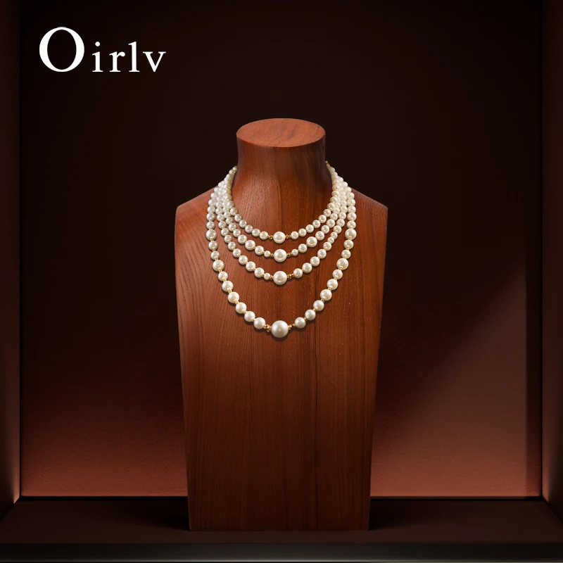 

Oirlv Necklace Display Stand Solid Wood Portrait Model Neck Jewelry Stand Necklace Pendant Shop Jewelry Display Photography Prop