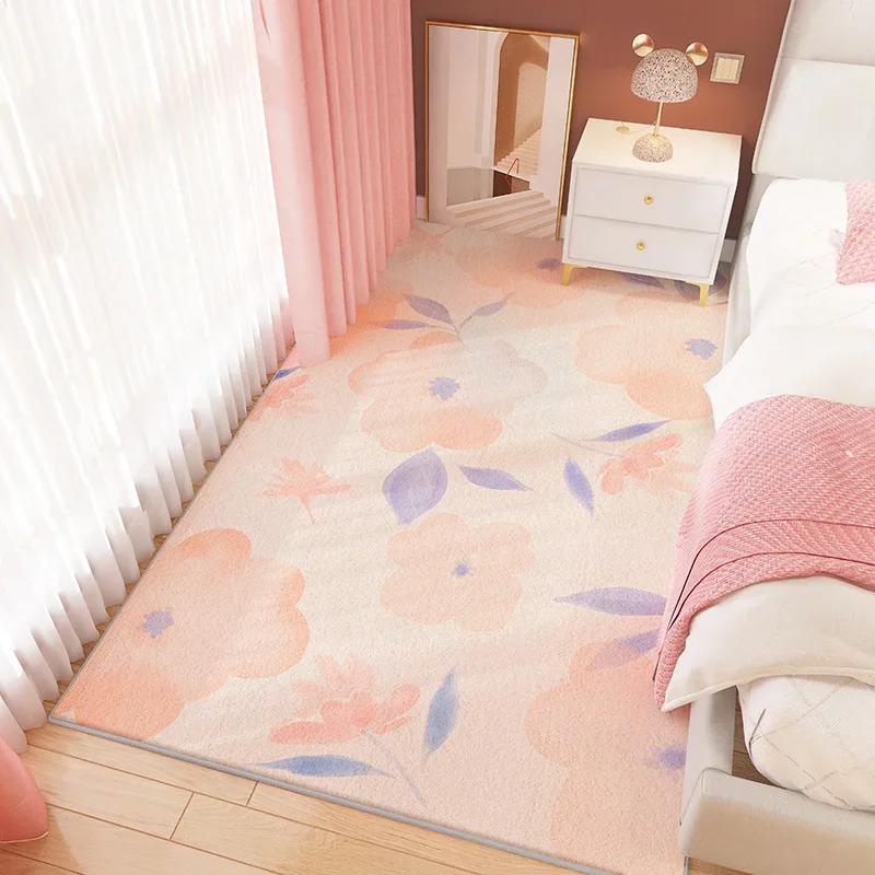 Nordic Style Carpets for Living Room Large Area Bedroom Decor Bedside Carpet Fluffy Soft Children Floor Mat Home Pink Plush Rug