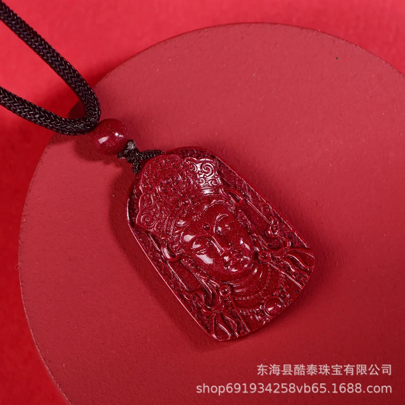 Factory Supply New Guan Yin Pendant Pendant High Content Purple Gold Sand Men's Carry-on Pendant