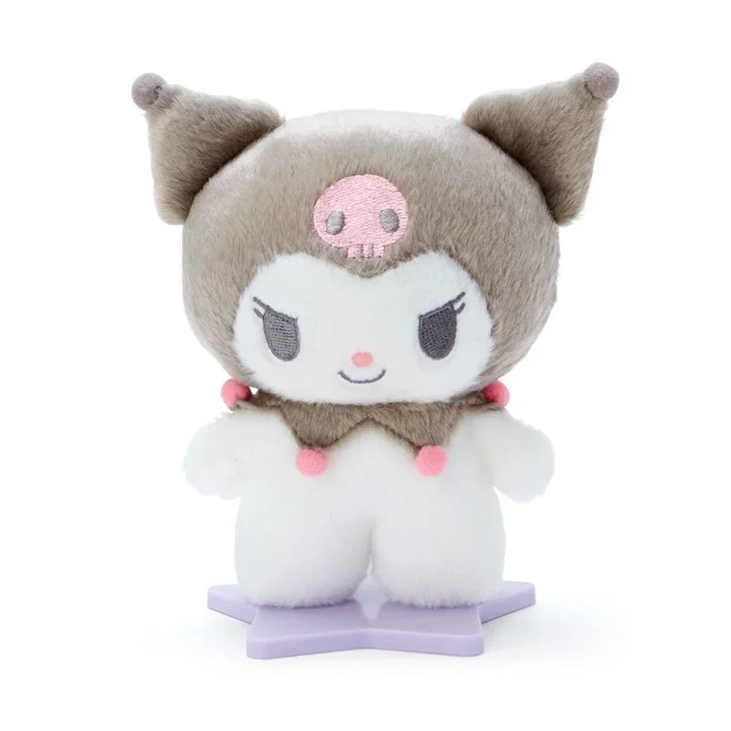 Anime Kawaii My Melody Cinnamoroll Purin Dog Kuromi Stand peluche modello giocattoli bambola carino in piedi postura giocattolo bambini compleanno