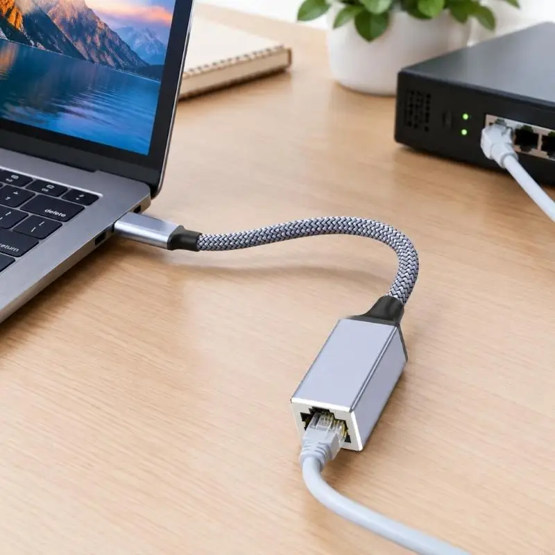 Type c to RJ45 Ethernet Cable Accessory with Straightforward Operation K1KF