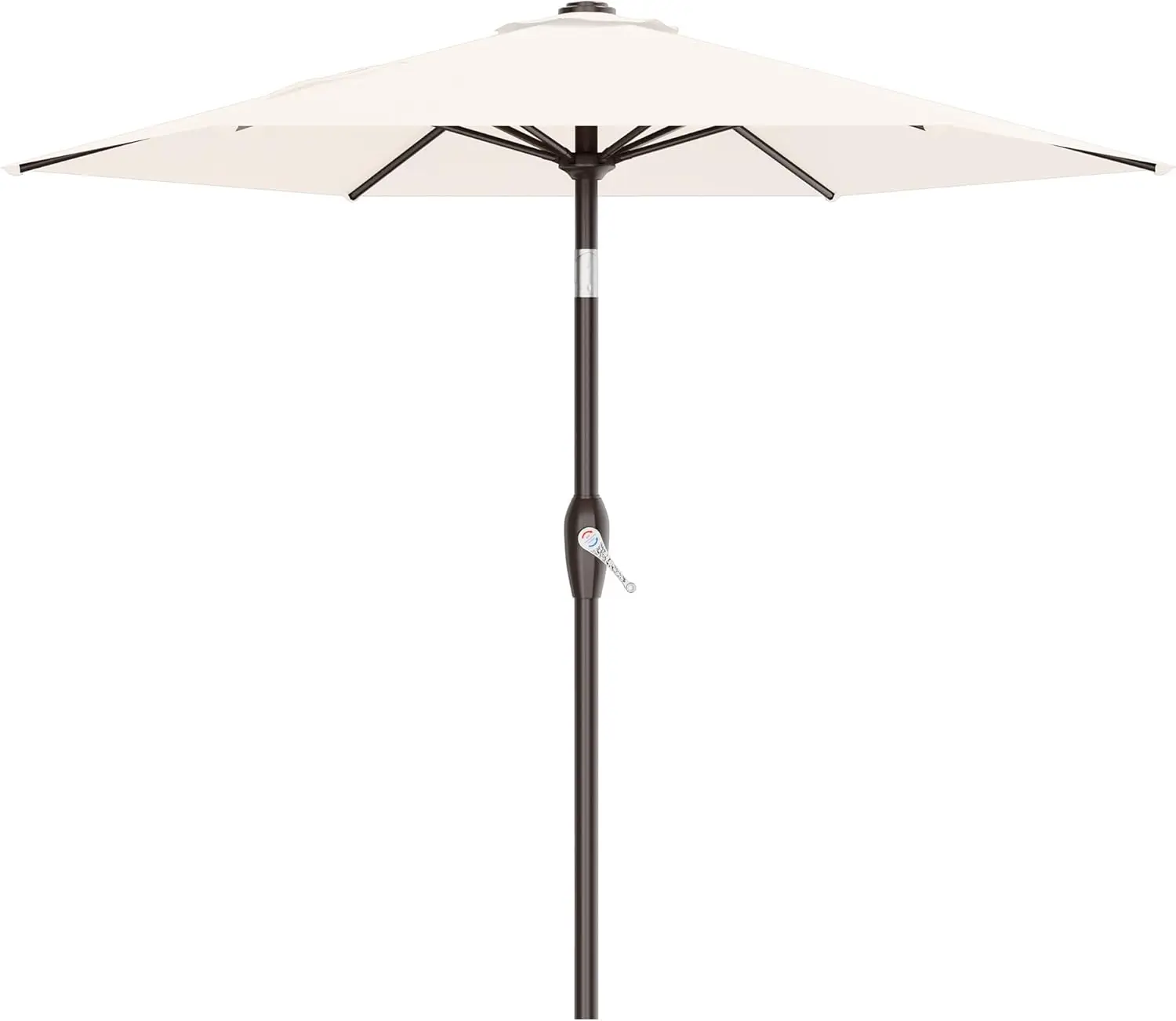 

Зонт уличный 7,5 футов с механизмом наклона/кривошипом, 6 прочных спиц для бассейна, террасы, сада - кремово-белый