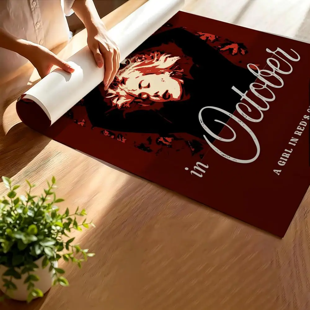 Singer Girl in Red Poster High-definition  poster stickers, suitable for bedroom, living room, home decoration