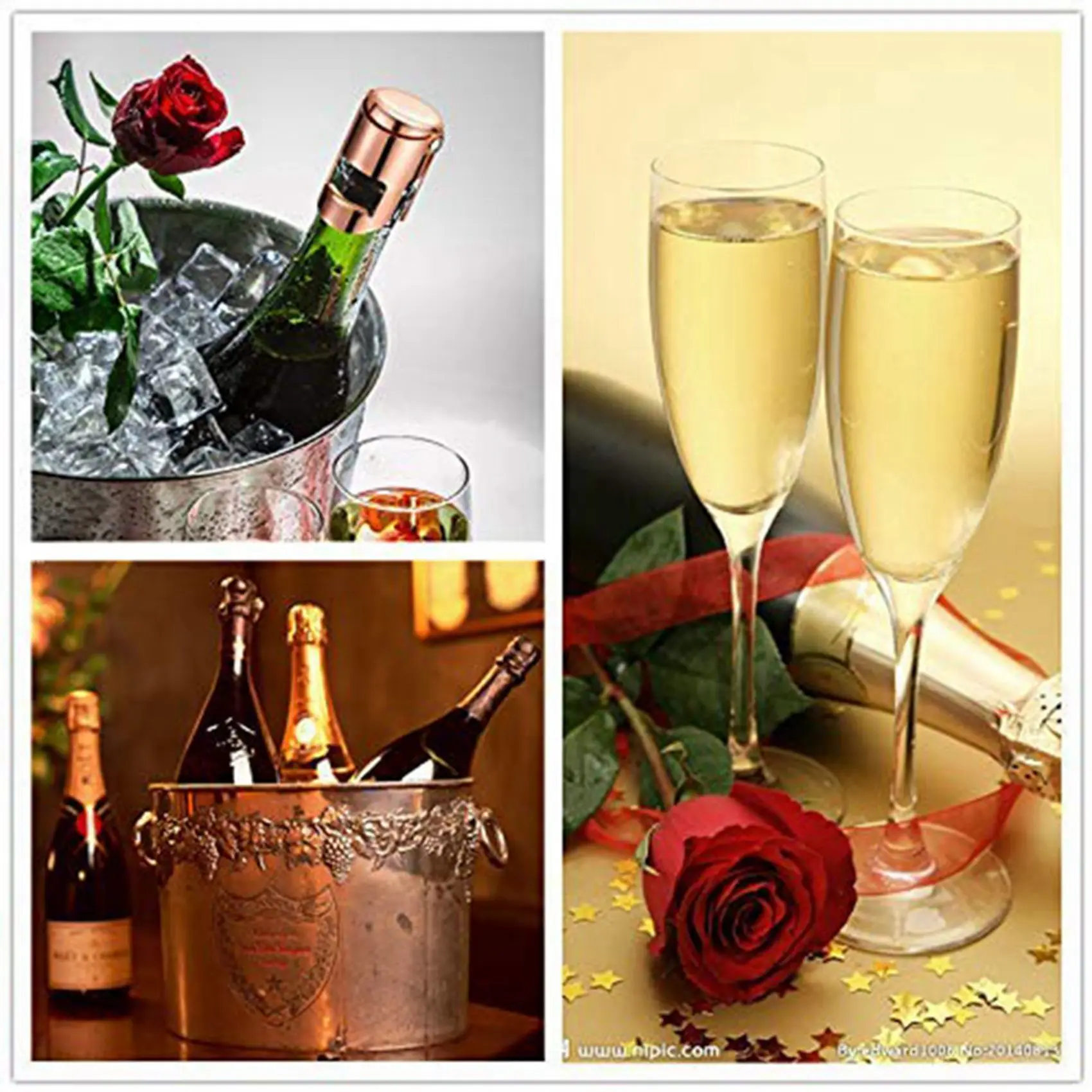 ABJN-3X Champagne Bottle Stopper Rose Gold Stainless Steel Champagne Sealer Plug Super Powerful Seal Reusable Wine Saver